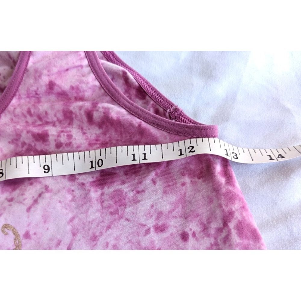 ATHLETA Pink Tank Top Tie Dye with Golden Swirl Decal Size S - Picture 7 of 7